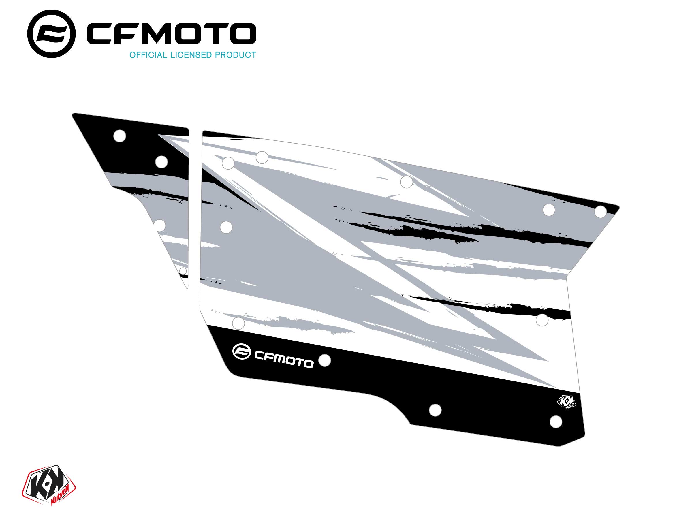 Kit Déco Portes Complètes PCZ2 CF Moto Zforce 500-550-800-1000 Gris