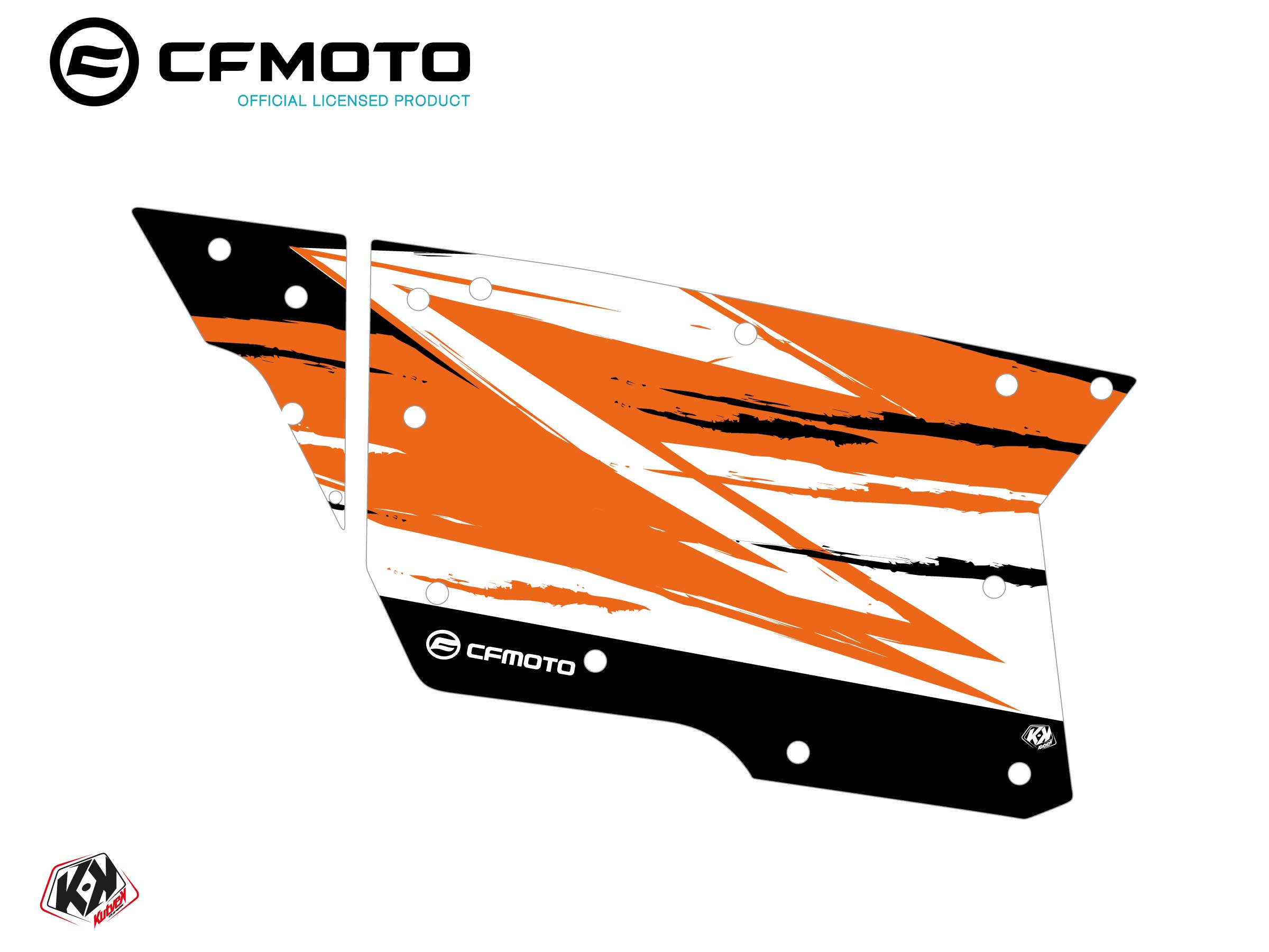 Kit Déco Portes Complètes PCZ2 CF Moto Zforce 500-550-800-1000 Orange