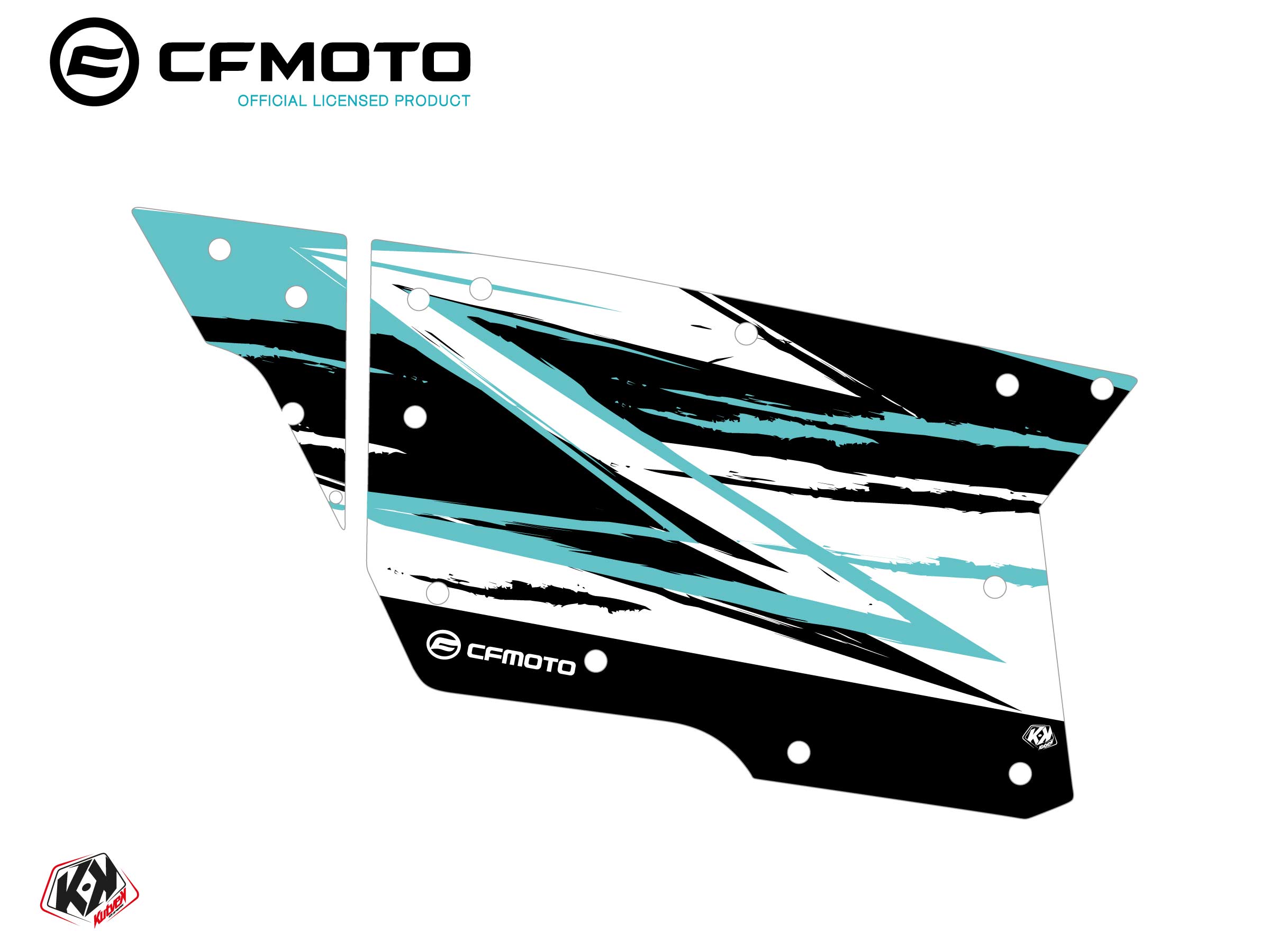 Kit Déco Portes Complètes PCZ2 CF Moto Zforce 500-550-800-1000 Turquoise
