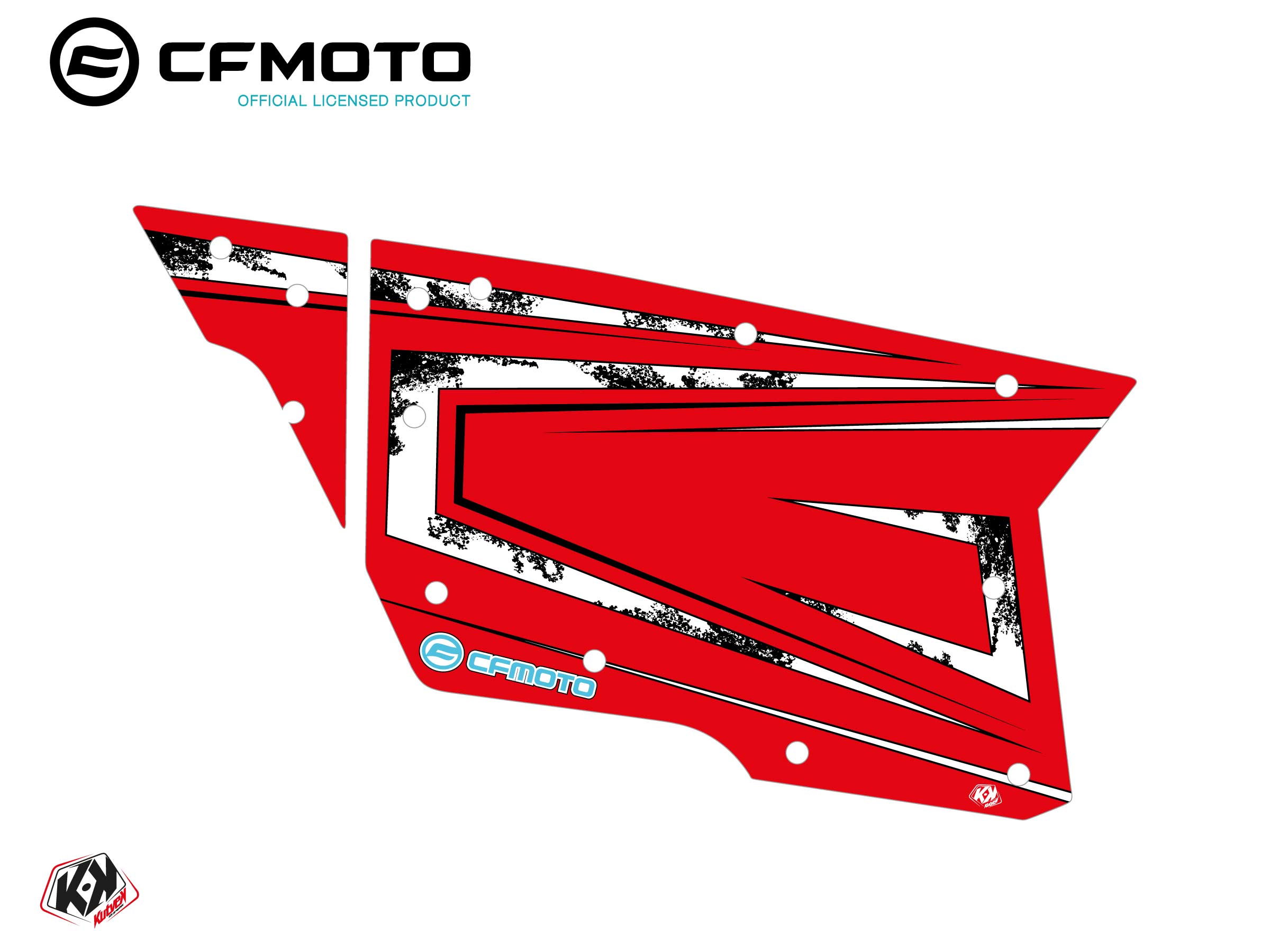 Kit Déco Portes Complètes PCZ3 CF Moto Zforce 500-550-800-1000 Rouge