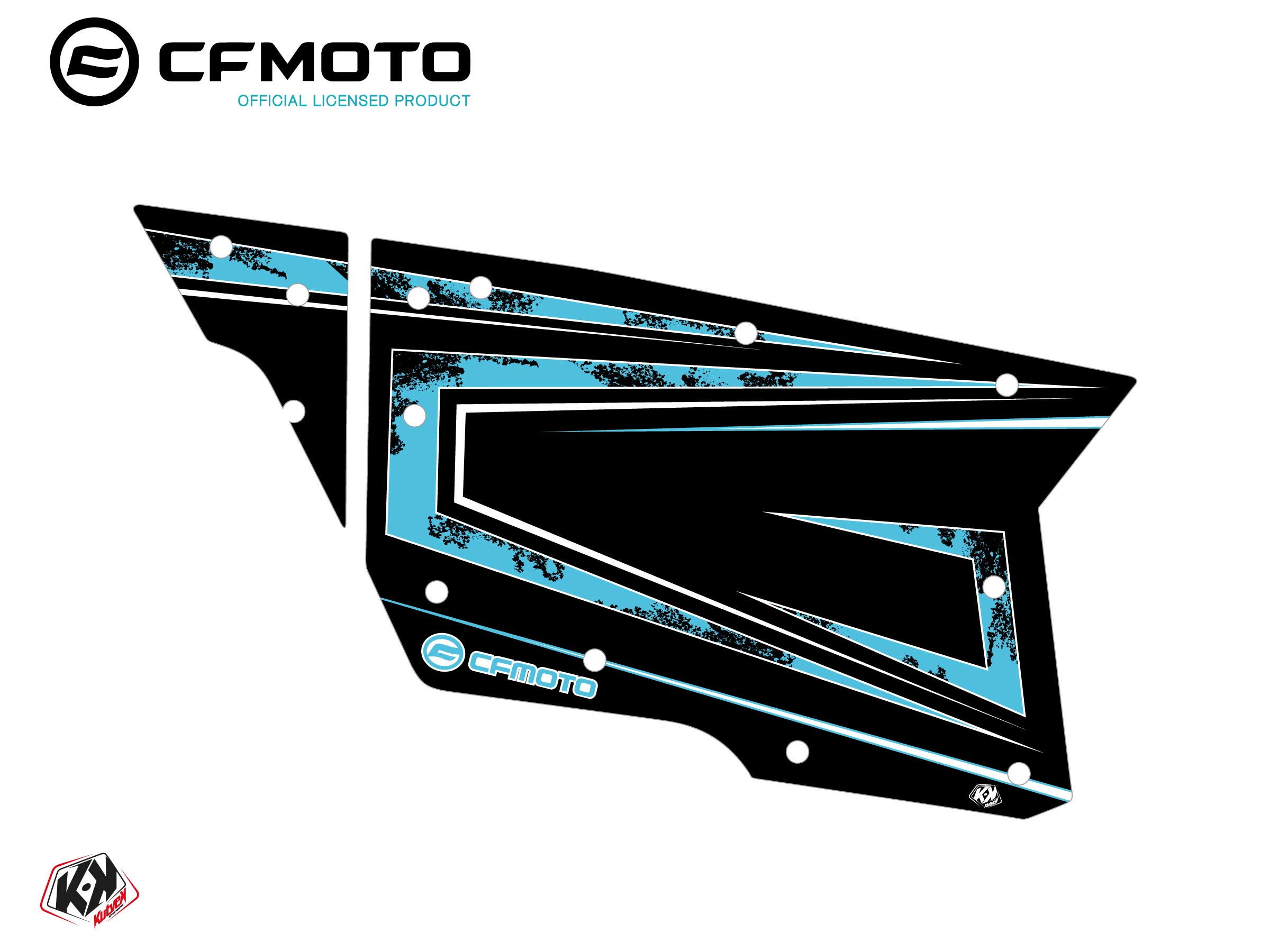 Kit Déco Portes Complètes PCZ3 CF Moto Zforce 500-550-800-1000 Turquoise