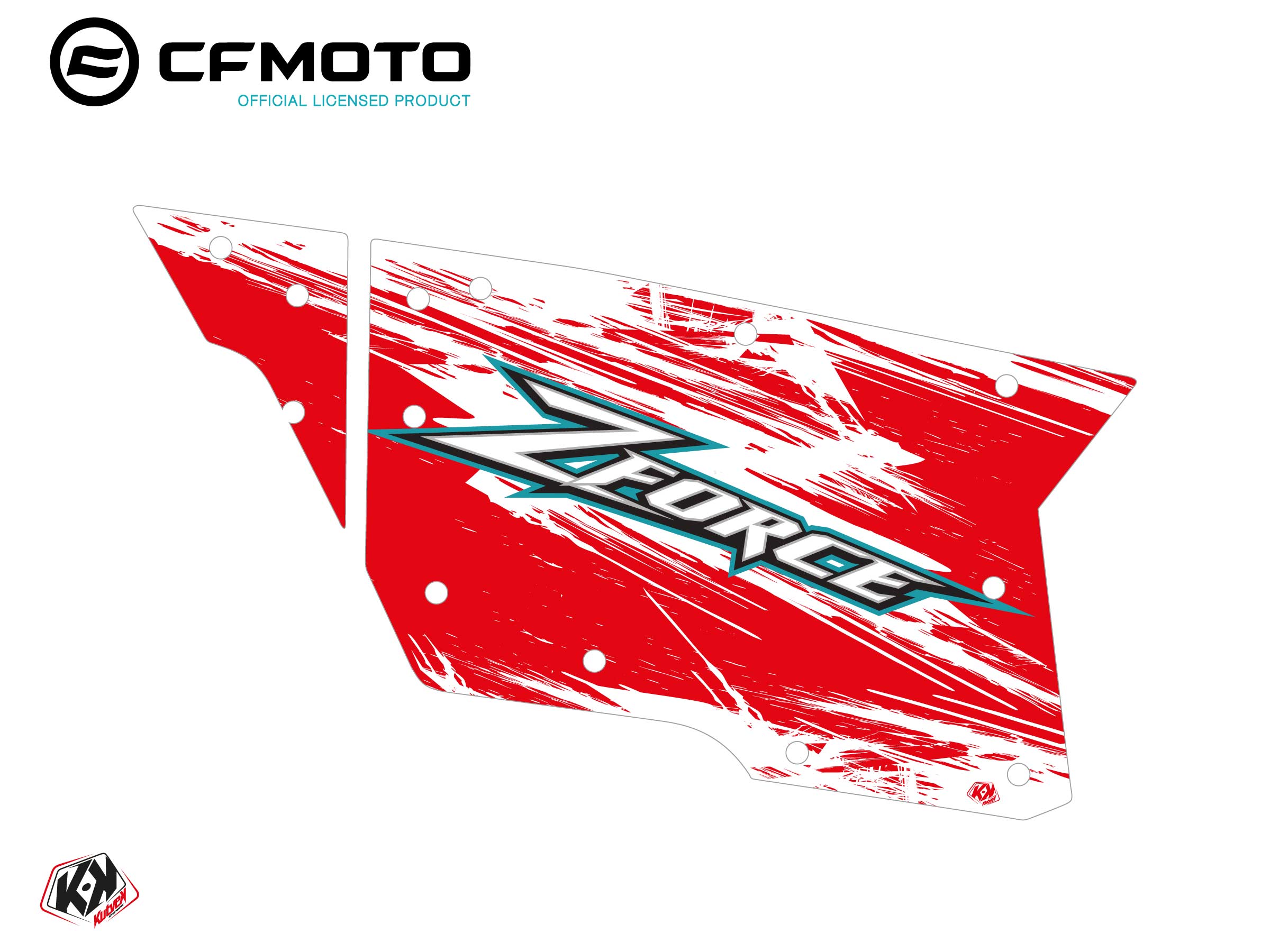 Kit Déco Portes Complètes PCZ4 CF Moto Zforce 500-550-800-1000 Rouge