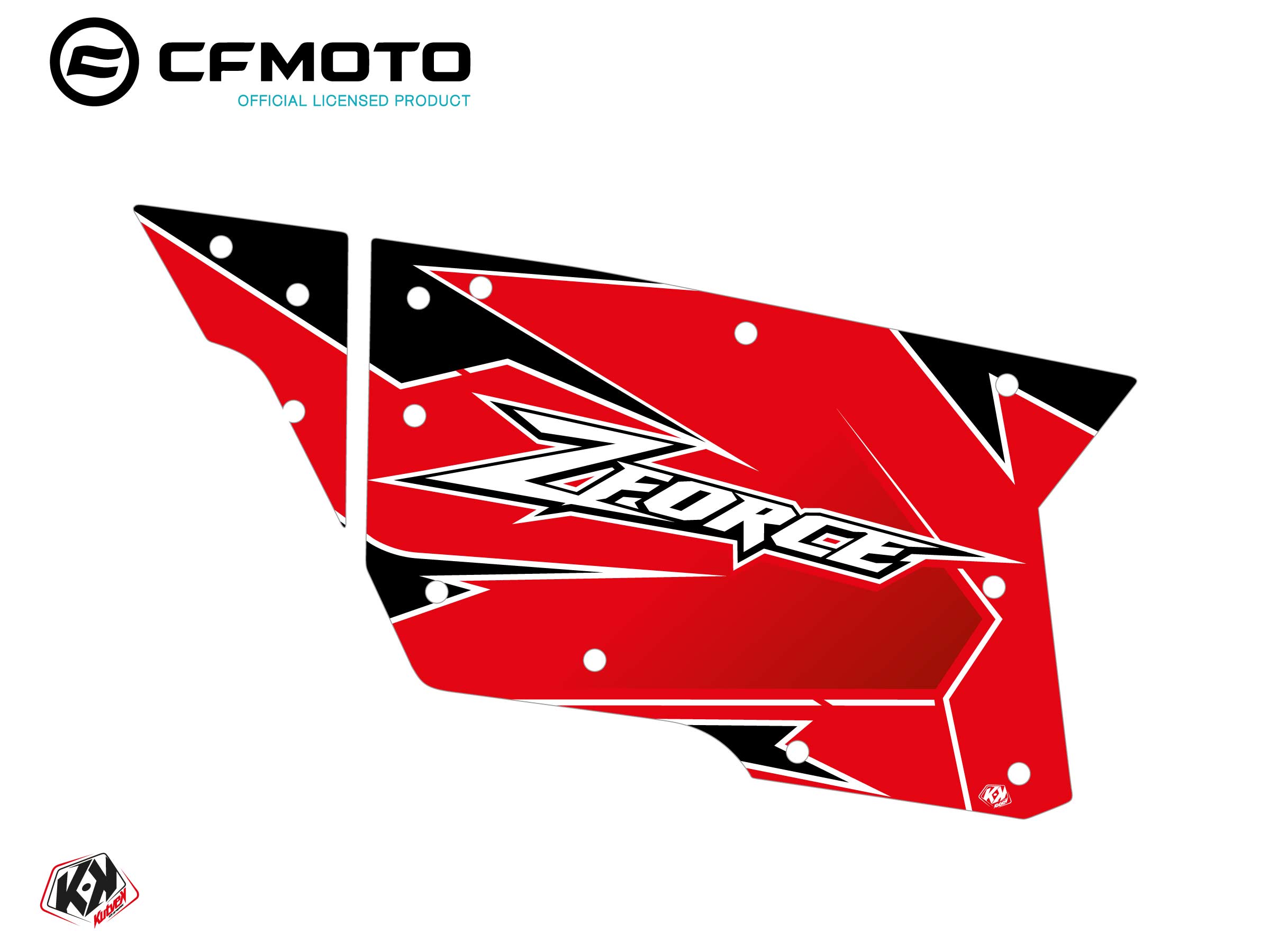 Kit Déco Portes Complètes PCZ5 CF Moto Zforce 500-550-800-1000 Rouge