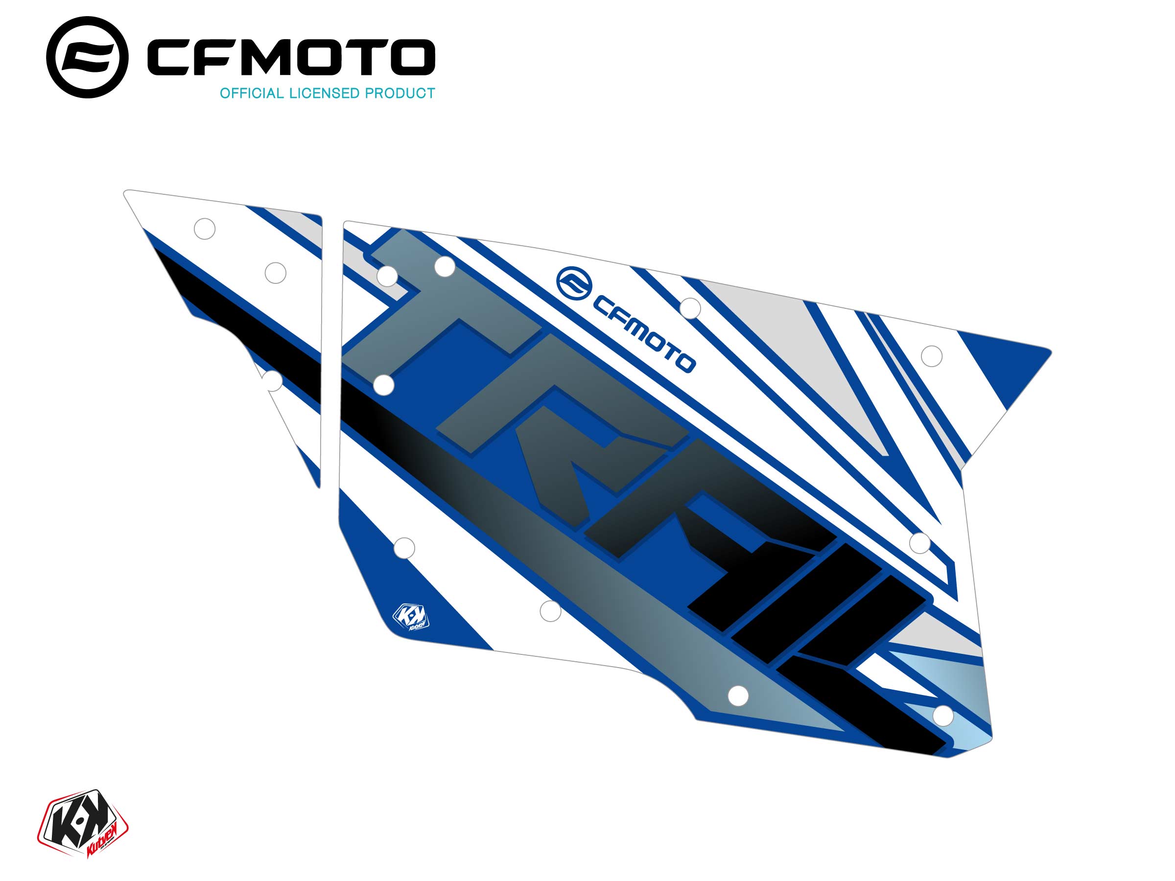 Kit Déco Portes Complètes PCZ6 CF Moto Zforce 500-550-800-1000 Bleu