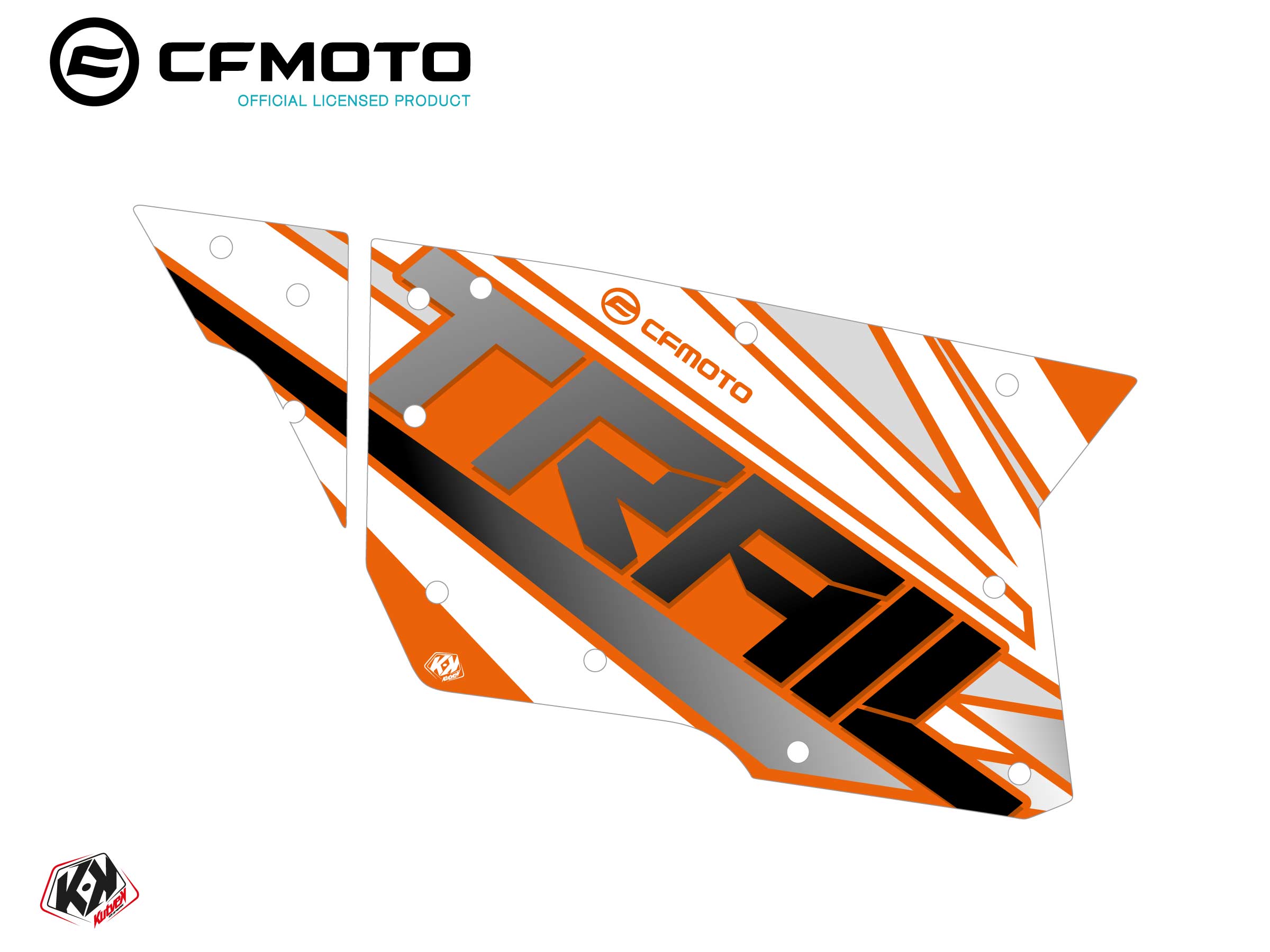 Kit Déco Portes Complètes PCZ6 CF Moto Zforce 500-550-800-1000 Orange
