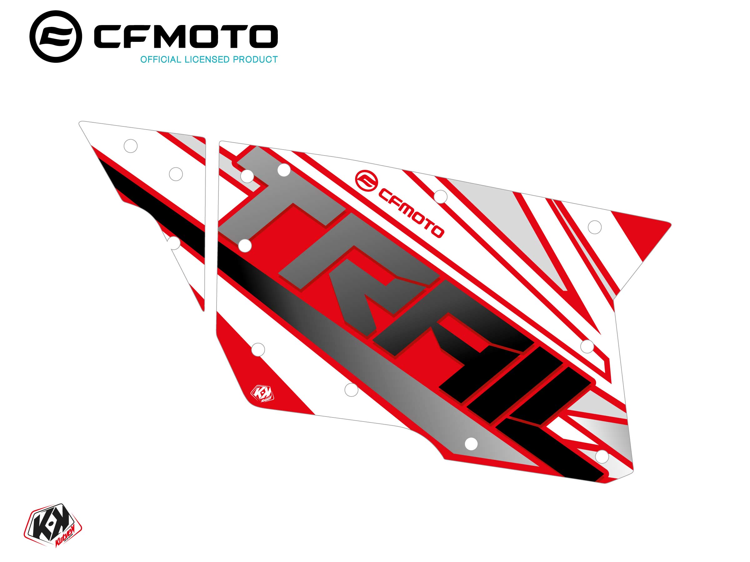 Kit Déco Portes Complètes PCZ6 CF Moto Zforce 500-550-800-1000 Rouge