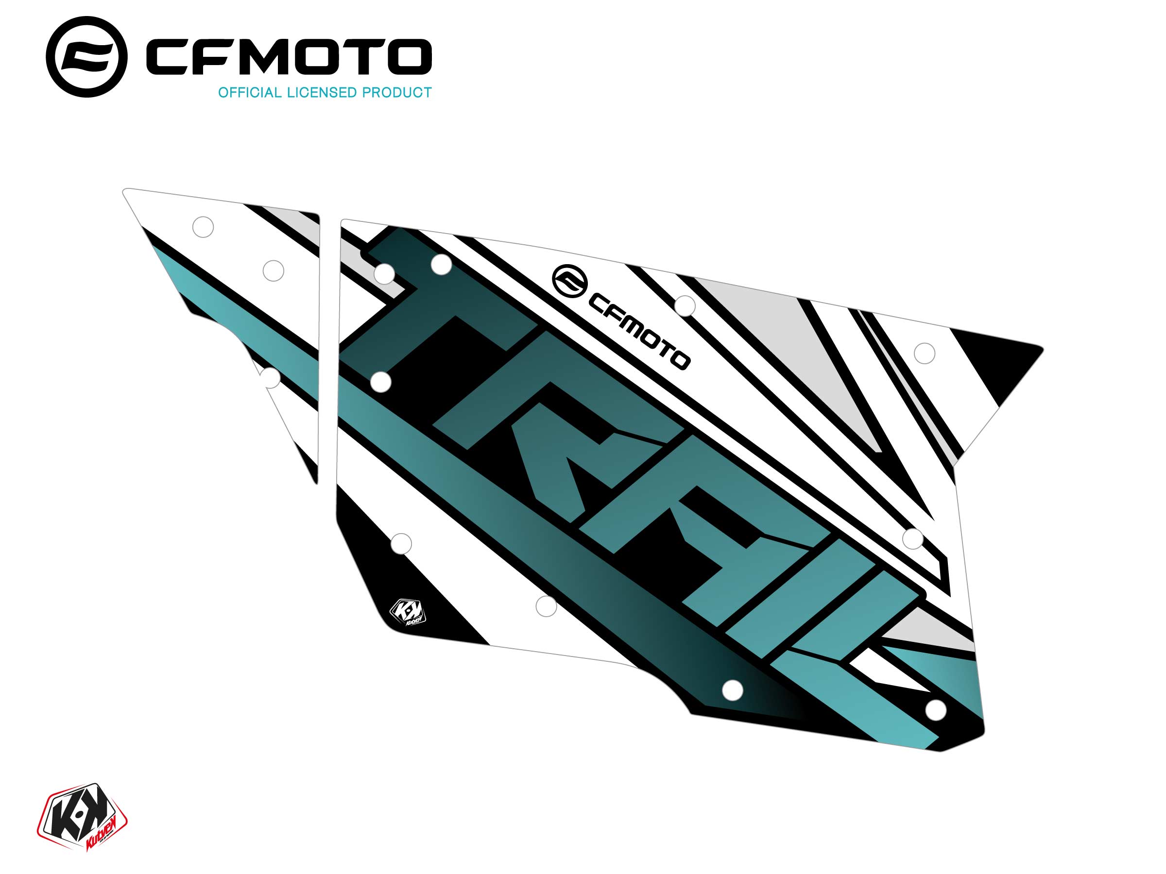 Kit Déco Portes Complètes PCZ6 CF Moto Zforce 500-550-800-1000 Turquoise