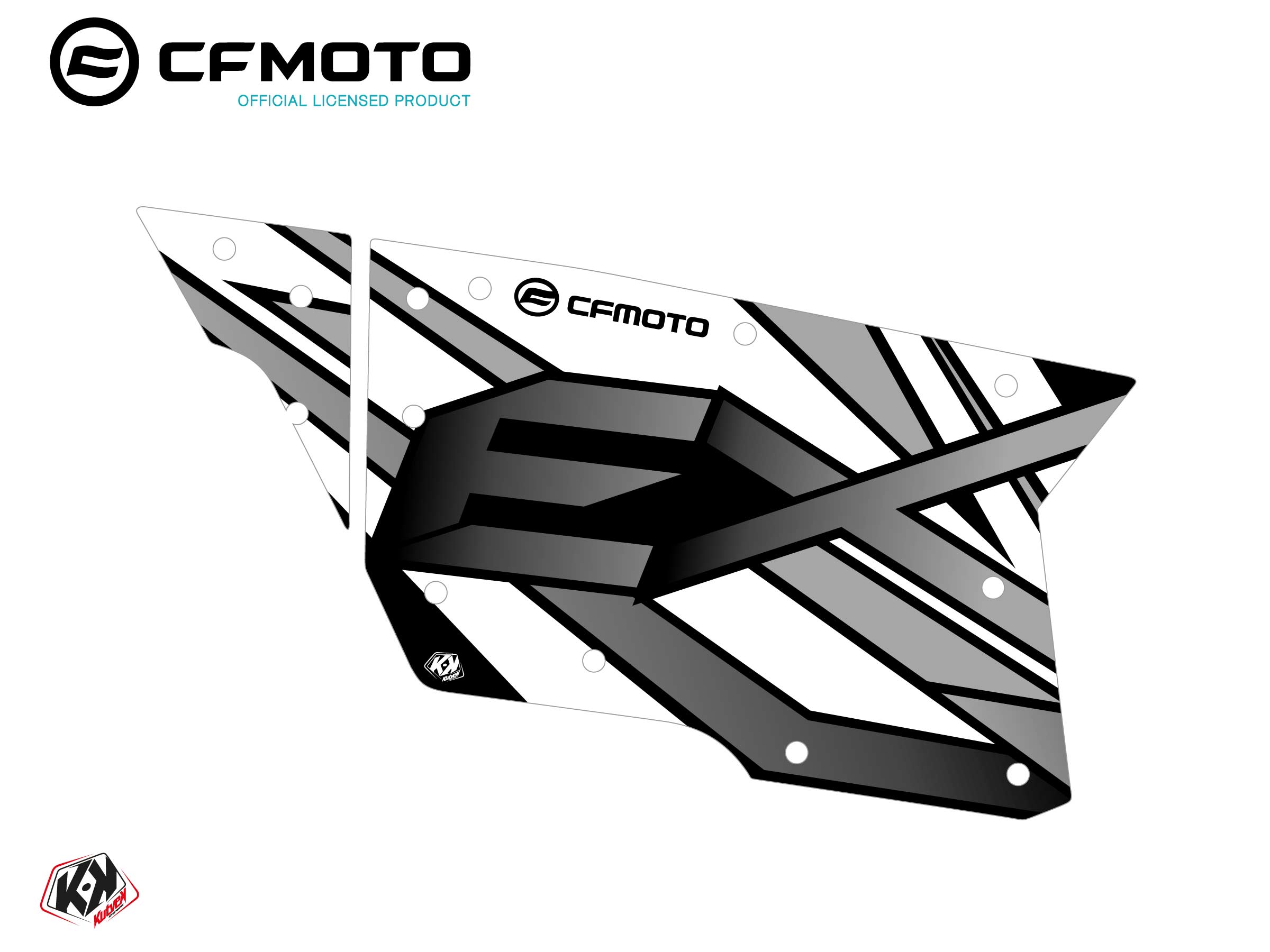 Kit Déco Portes Complètes PCZ7 CF Moto Zforce 500-550-800-1000 Noir