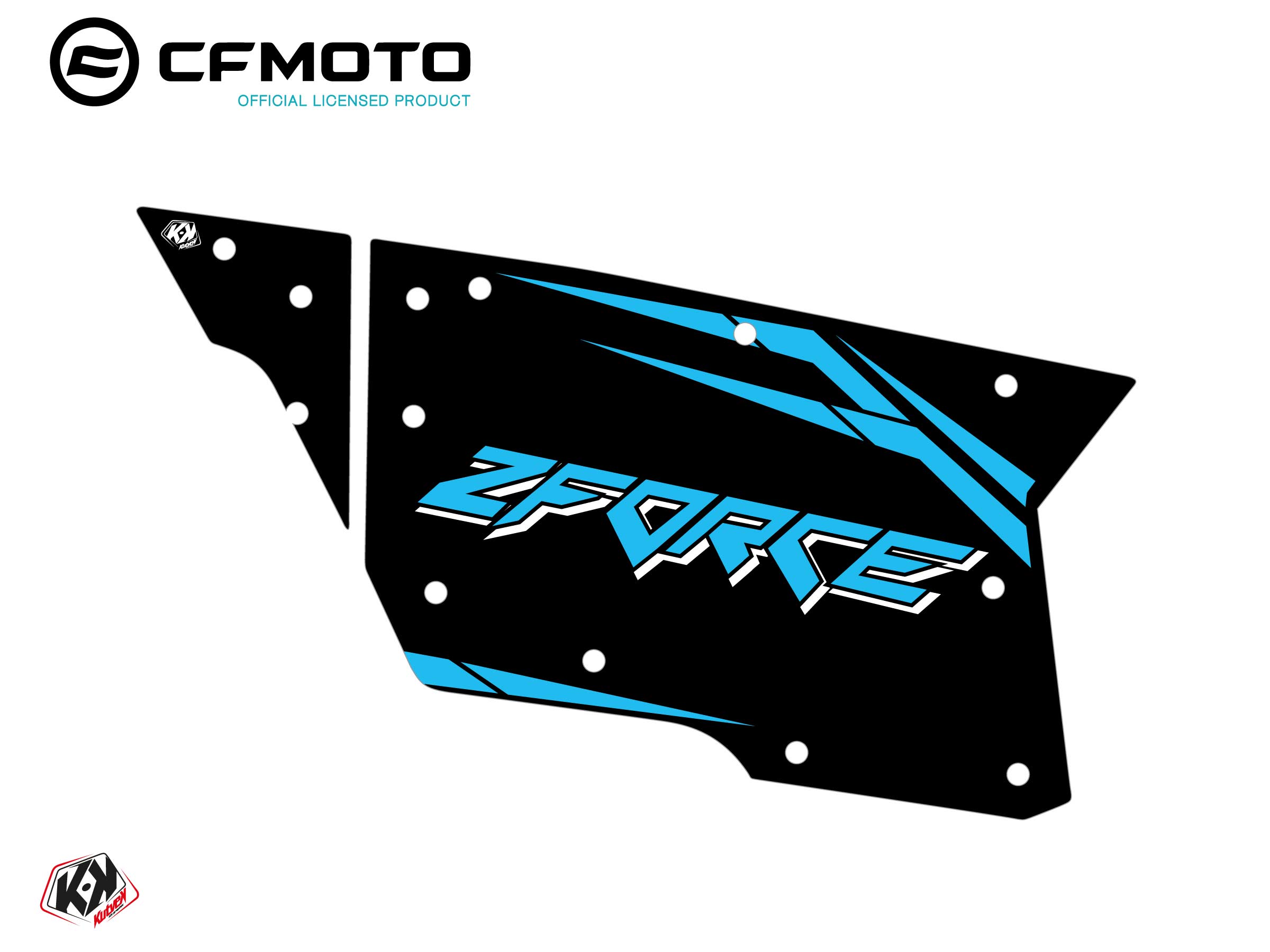 Kit Déco Portes Complètes PCZ8 CF Moto Zforce 500-550-800-1000 Bleu
