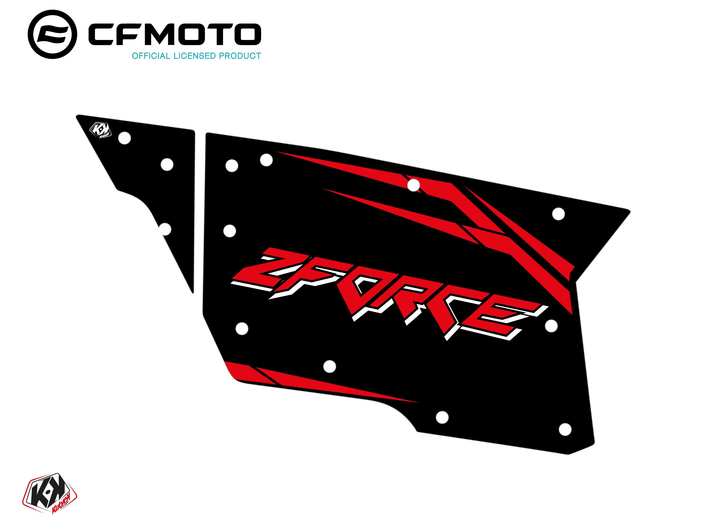 Kit Déco Portes Complètes PCZ8 CF Moto Zforce 500-550-800-1000 Noir