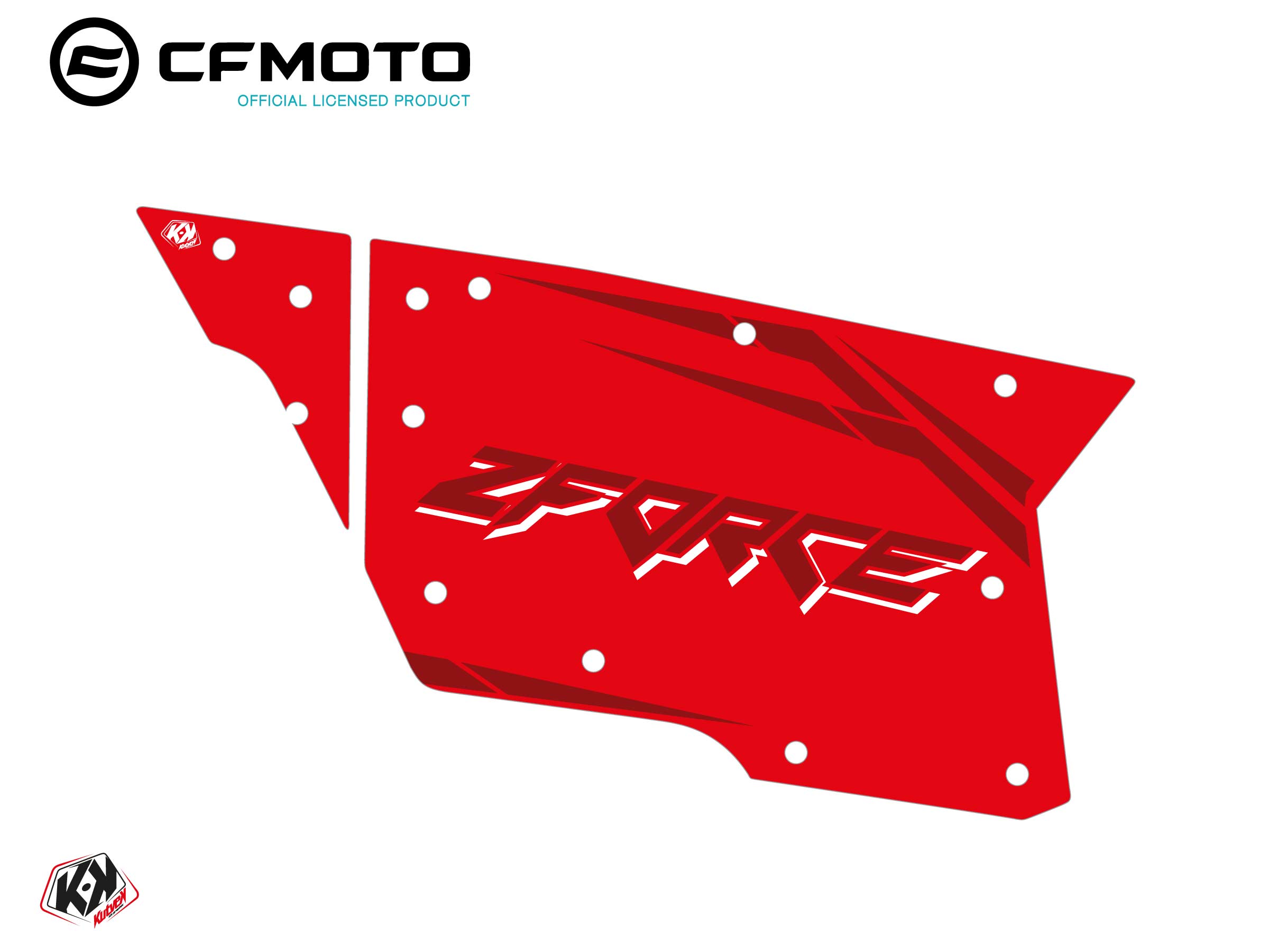 Kit Déco Portes Complètes PCZ8 CF Moto Zforce 500-550-800-1000 Rouge
