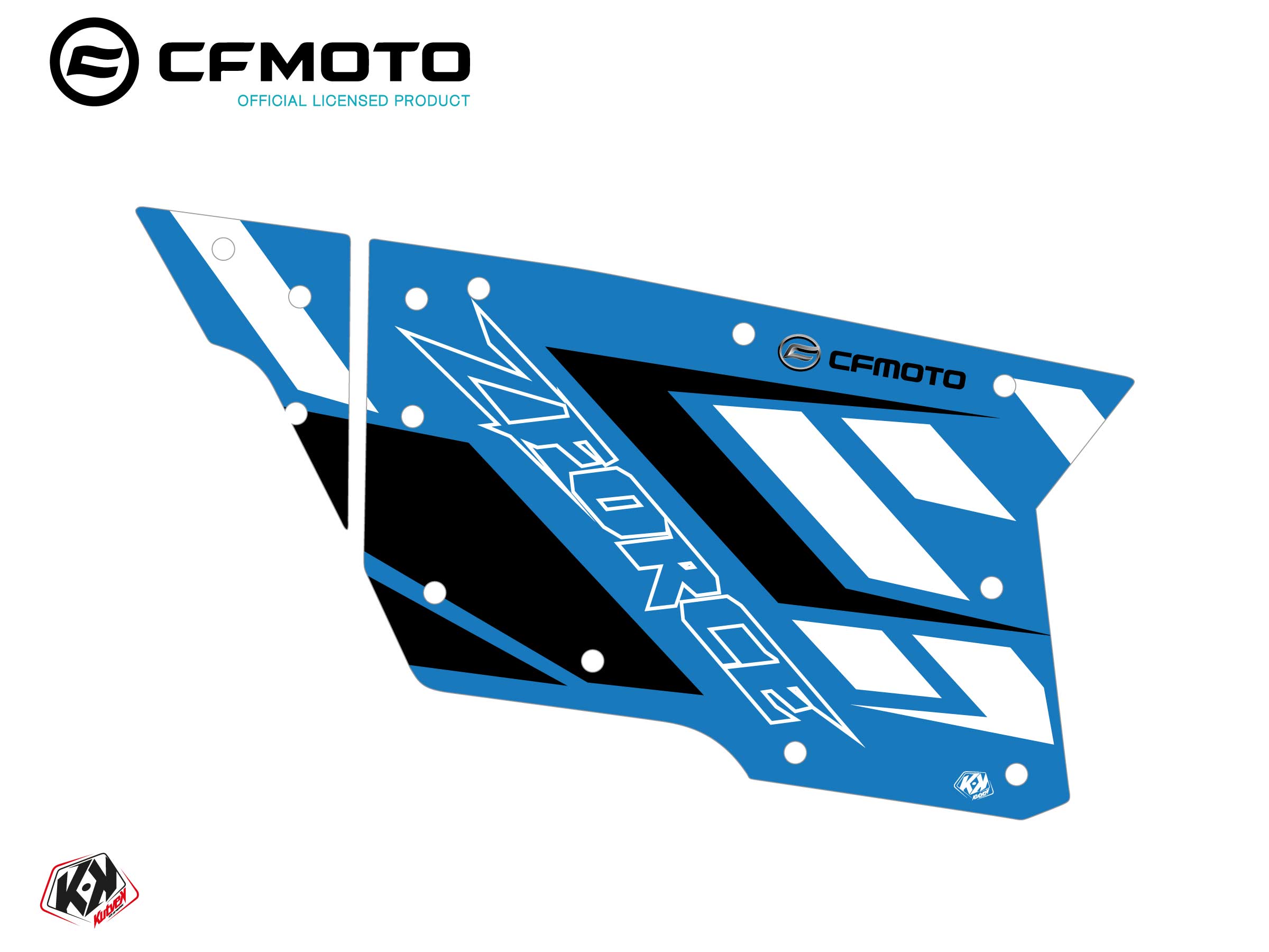 Kit Déco Portes Complètes PCZ9 CF Moto Zforce 500-550-800-1000 Bleu