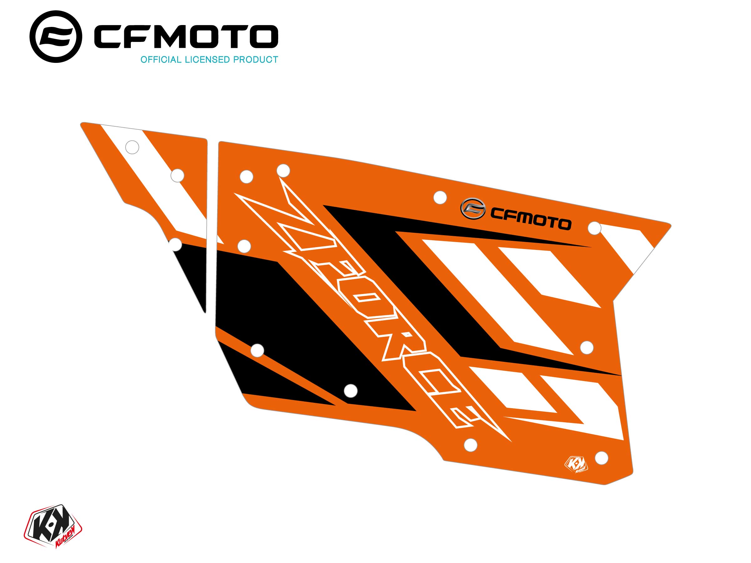 Kit Déco Portes Complètes PCZ9 CF Moto Zforce 500-550-800-1000 Orange