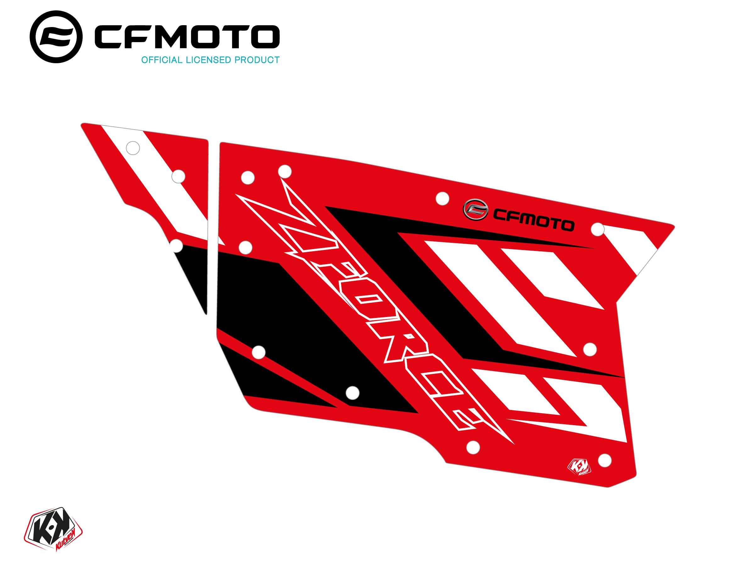 Kit Déco Portes Complètes PCZ9 CF Moto Zforce 500-550-800-1000 Rouge