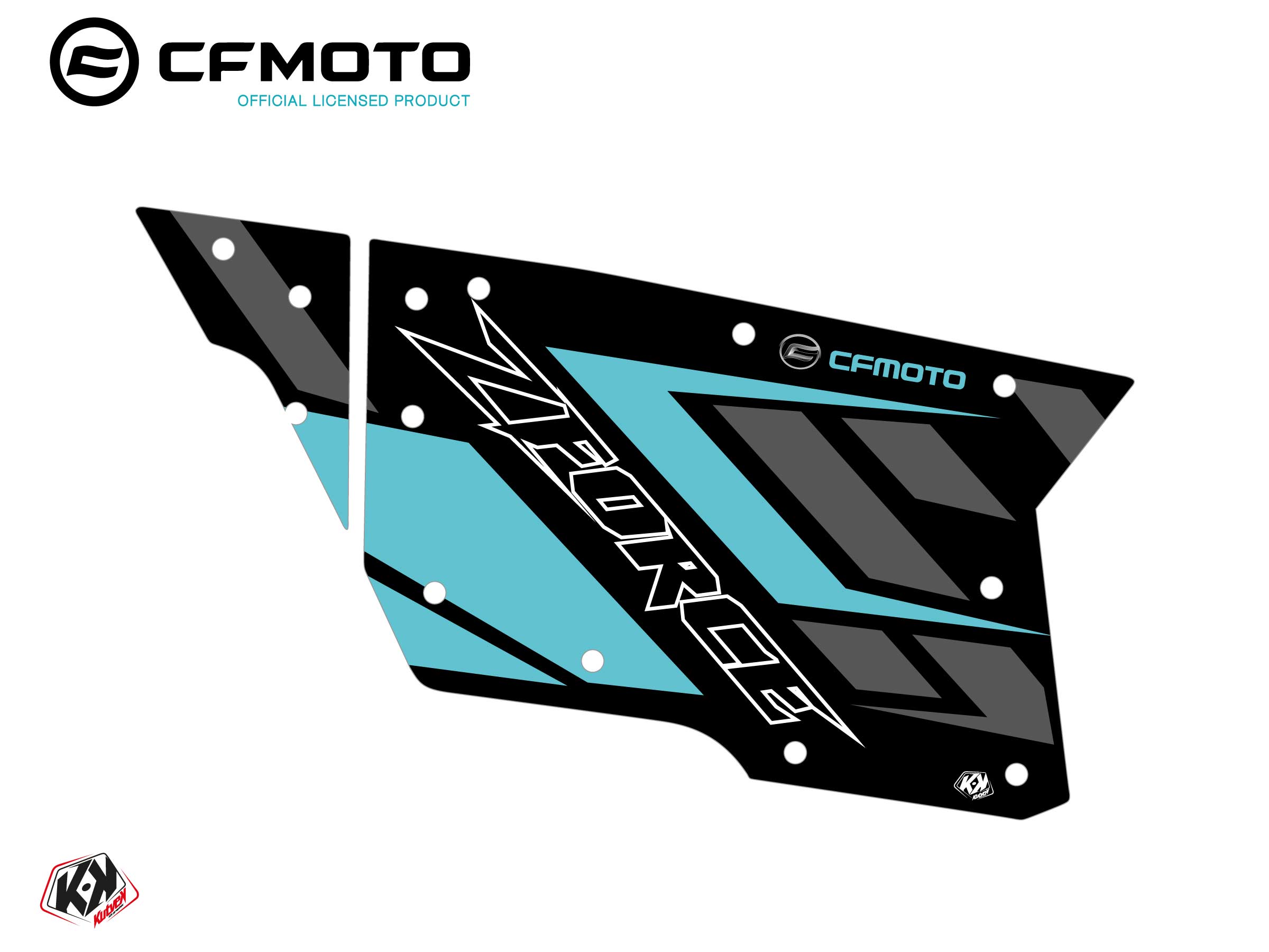 Kit Déco Portes Complètes PCZ9 CF Moto Zforce 500-550-800-1000 Turquoise