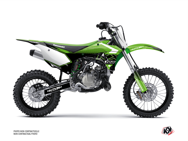 Kawasaki 100 KX Dirt Bike Claw Graphic Kit Green