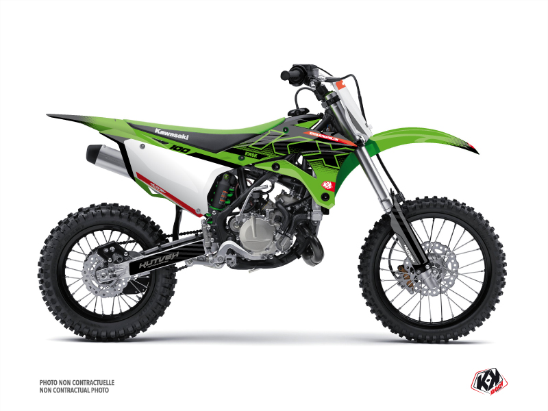 Kawasaki 100 KX Dirt Bike Live Graphic Kit Green