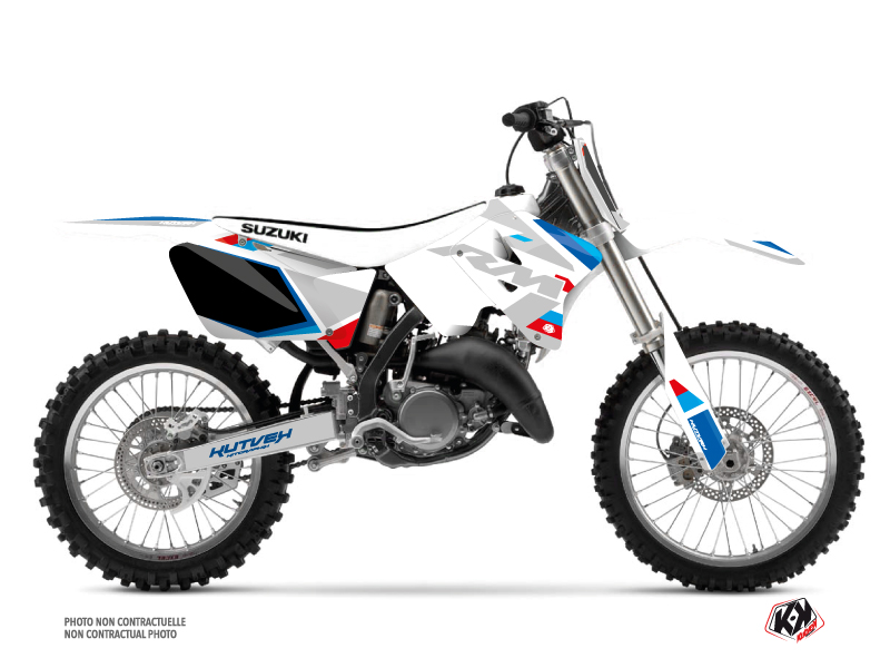 Suzuki 125 RM Dirt Bike Label Graphic Kit White