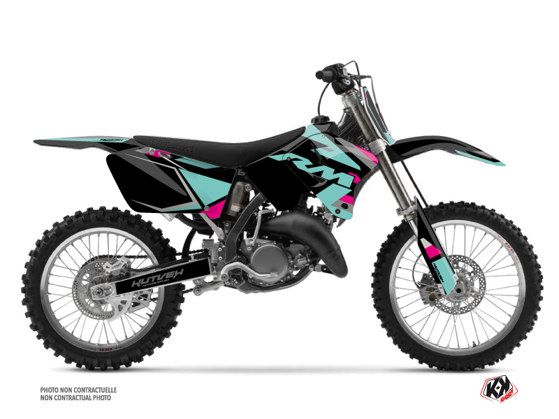 Suzuki 125 RM Dirt Bike Label Graphic Kit Turquoise