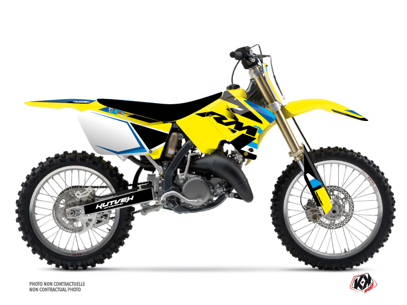 Suzuki 250 RM Dirt Bike Label Graphic Kit Blue