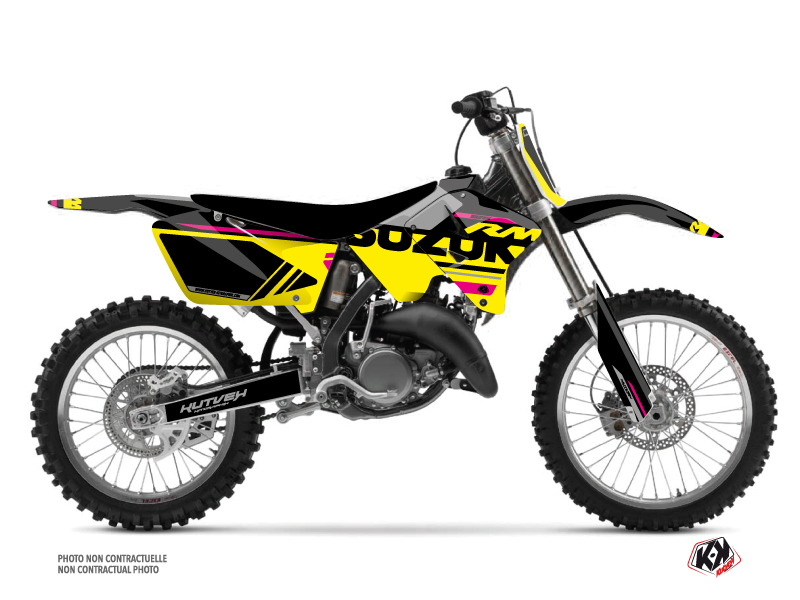 Suzuki 125 RM Dirt Bike Grade Graphic Kit Pink Kutvek Kit Graphik