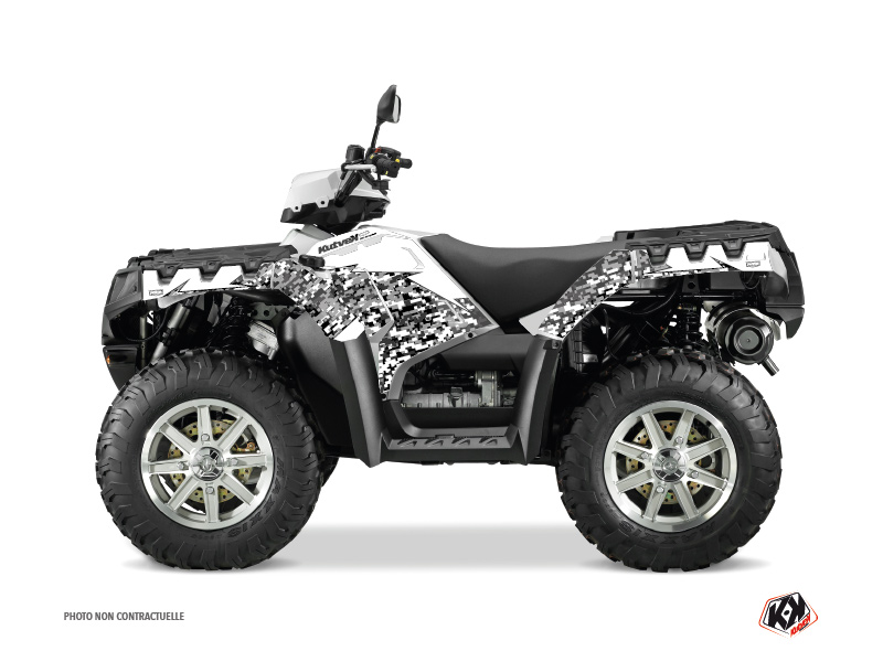 Polaris 850 Sportsman Forest ATV Predator Graphic Kit White