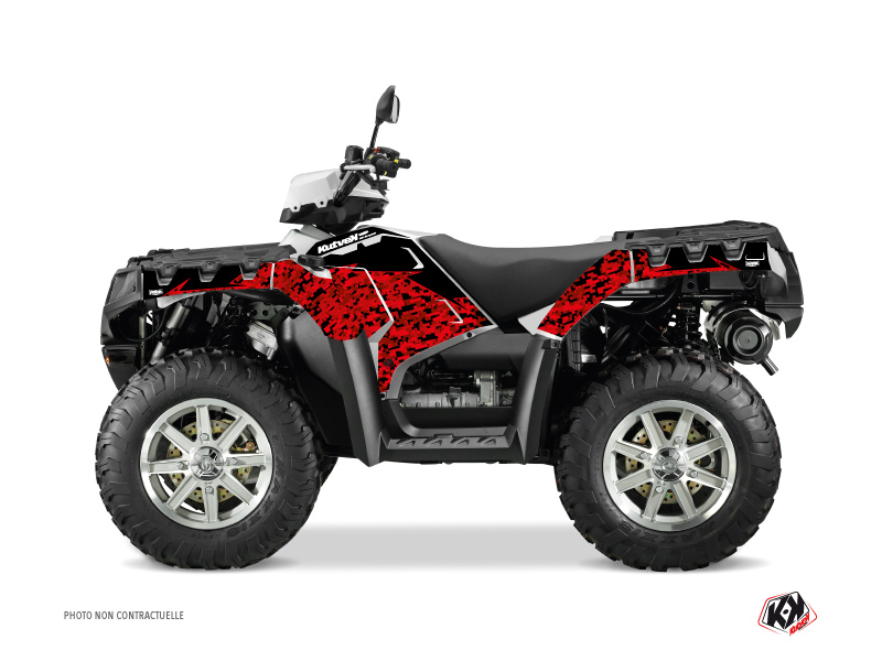 Polaris 850 Sportsman Forest ATV Predator Graphic Kit Red Black