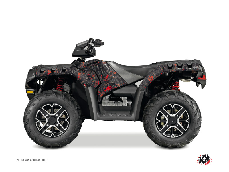 Kit Déco Quad Camo Polaris 550 Sportsman Forest Noir Rouge