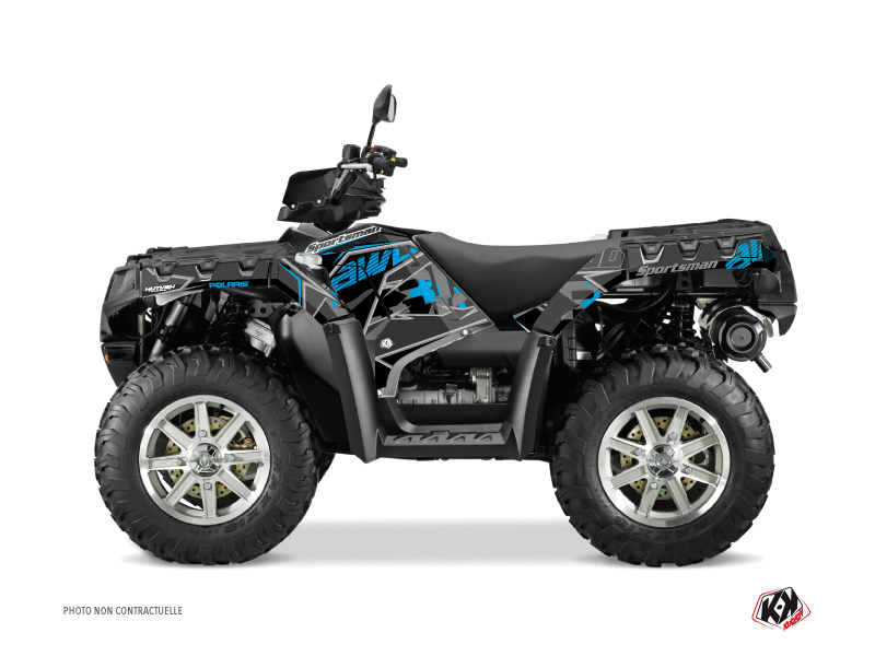 Polaris 550 Sportsman Forest ATV Visor Graphic Kit Black Blue