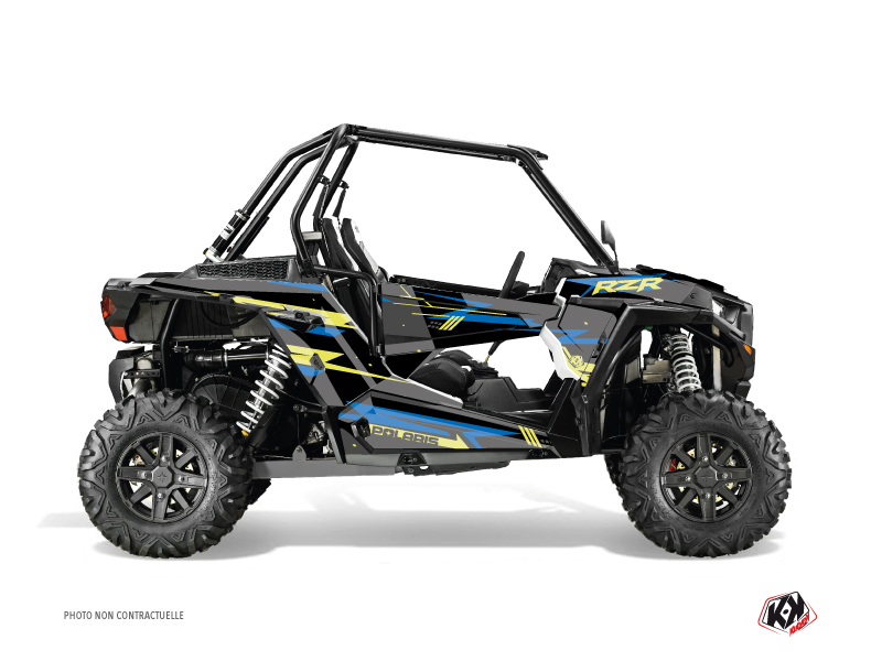 Polaris RZR 1000 UTV Abstract Graphic Kit Blue Yellow