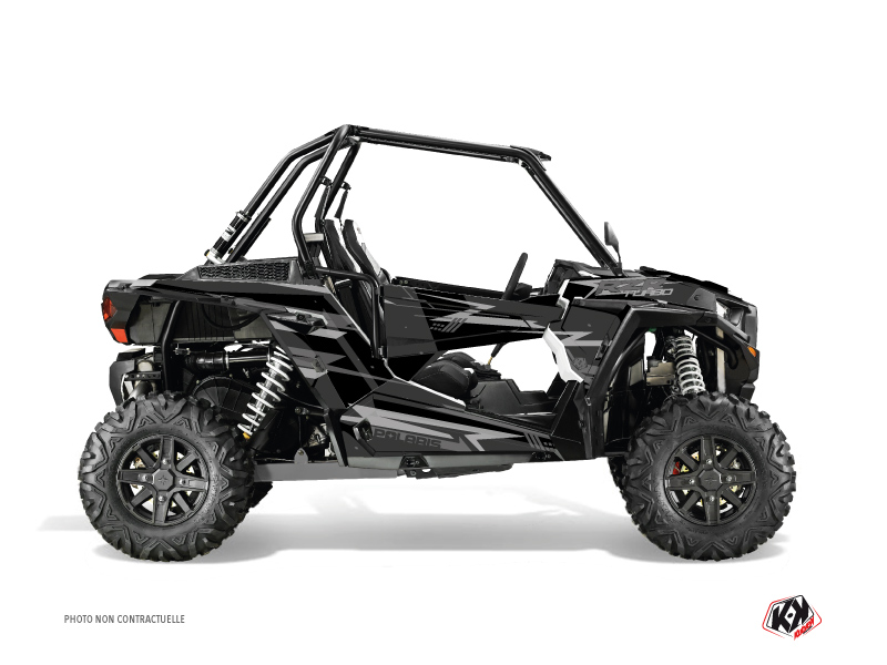 Polaris RZR 1000 Turbo UTV Abstract Graphic Kit Black Grey