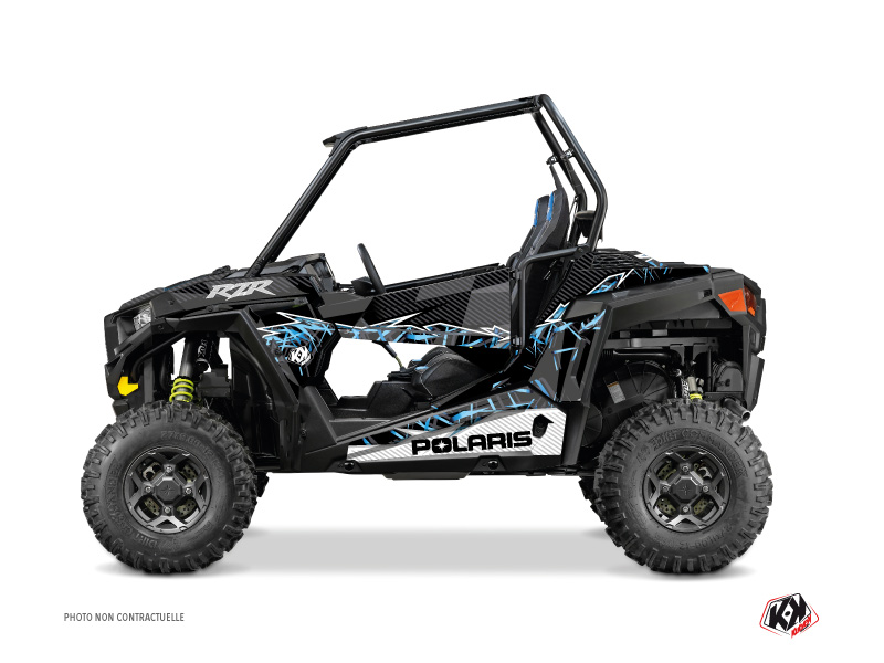 Polaris RZR 900 UTV Action Graphic Kit Black Blue