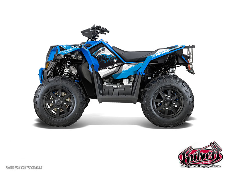 Polaris Scrambler 850-1000 XP ATV Action Graphic Kit Blue FULL
