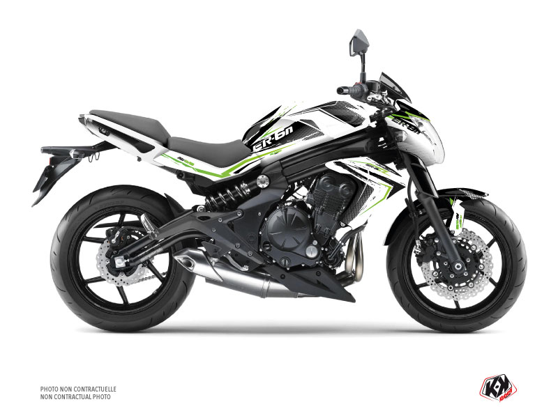 Kit Déco Moto Airline Kawasaki ER 6N Blanc