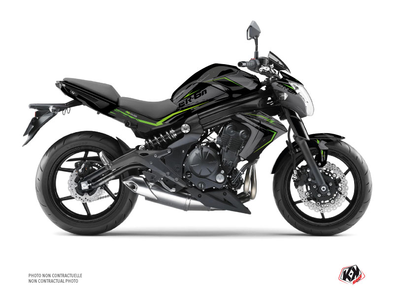 Kit Déco Moto Airline Kawasaki ER 6N Noir Vert