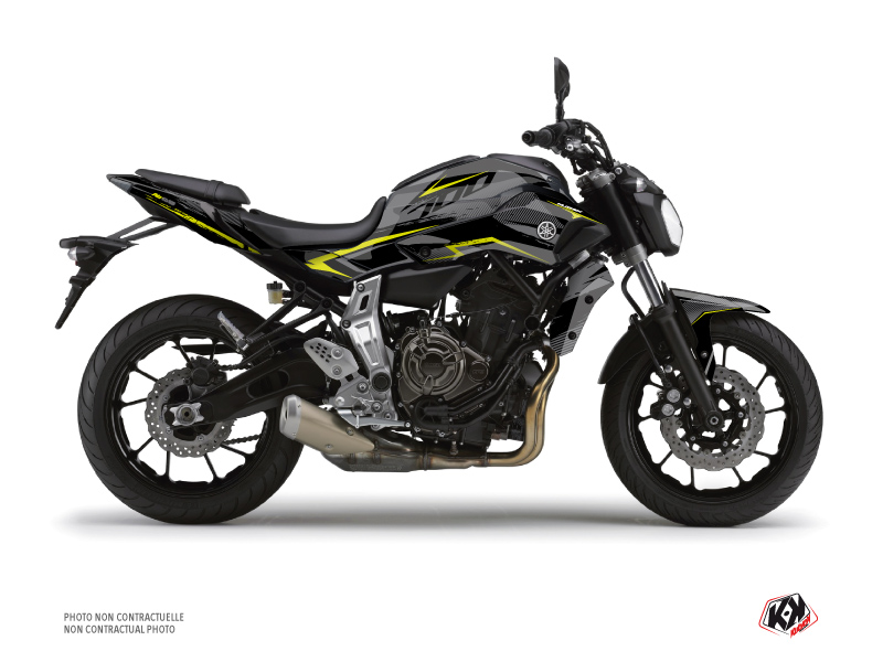 Yamaha MT 07 Street Bike Airline Graphic Kit Black Yellow