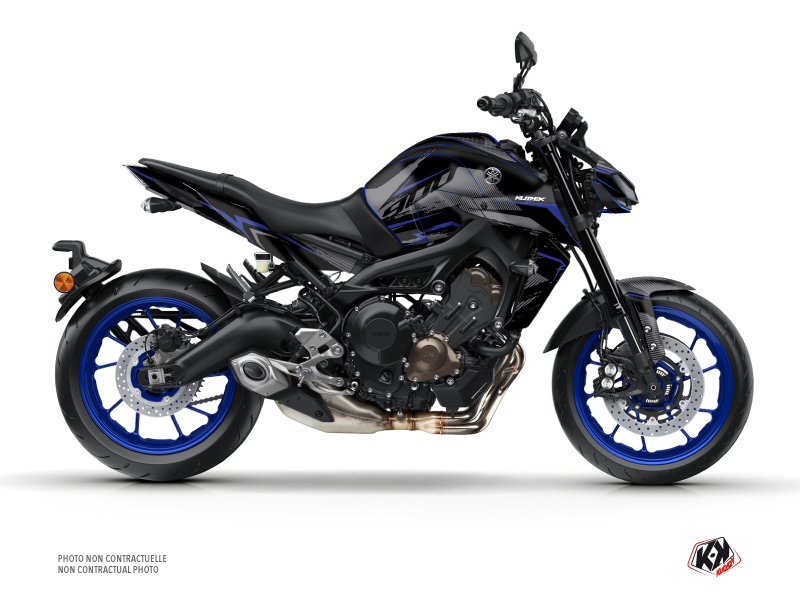 Yamaha MT 09 Street Bike Airline Graphic Kit Black Blue