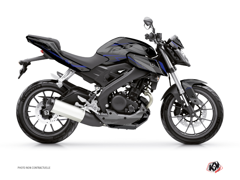 Yamaha MT 125 Street Bike Airline Graphic Kit Black Blue