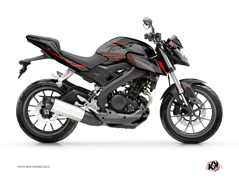 Yamaha MT 125 Street Bike Airline Graphic Kit Black Red