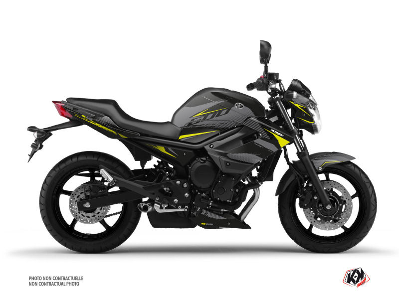 Yamaha XJ6 Street Bike Airline Graphic Kit Black Yellow