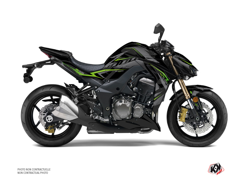 Kawasaki Z 1000 Street Bike Airline Graphic Kit Black Green