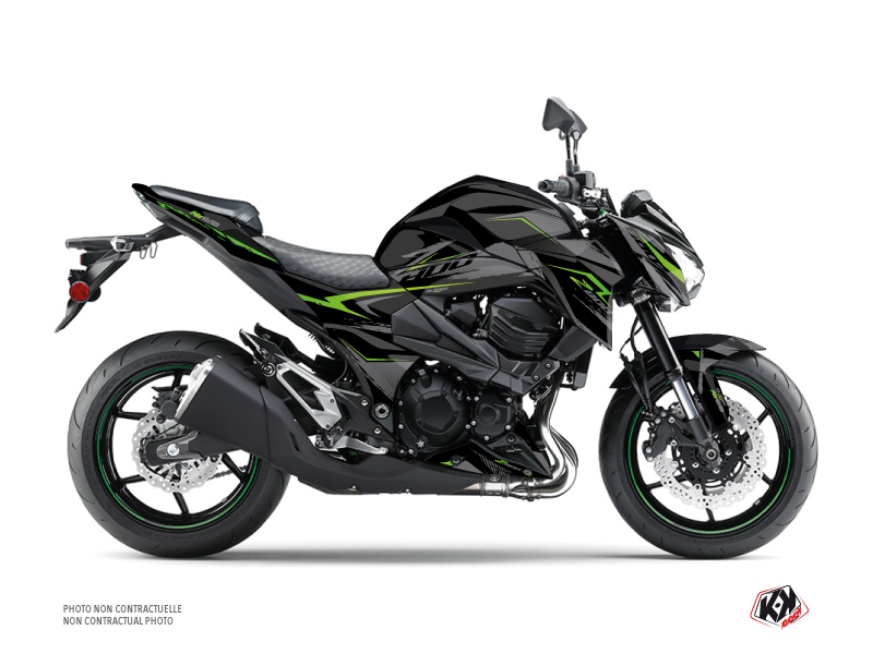 Kawasaki Z 800 Street Bike Airline Graphic Kit Black Green