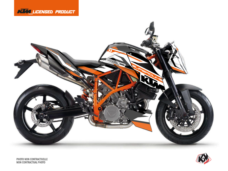 Kit Déco Moto Arkade KTM Super Duke 990 R Orange Blanc