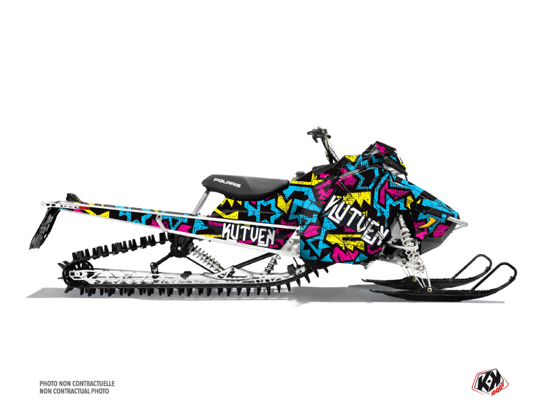 Polaris Axys Snowmobile Aztek Graphic Kit Blue Pink