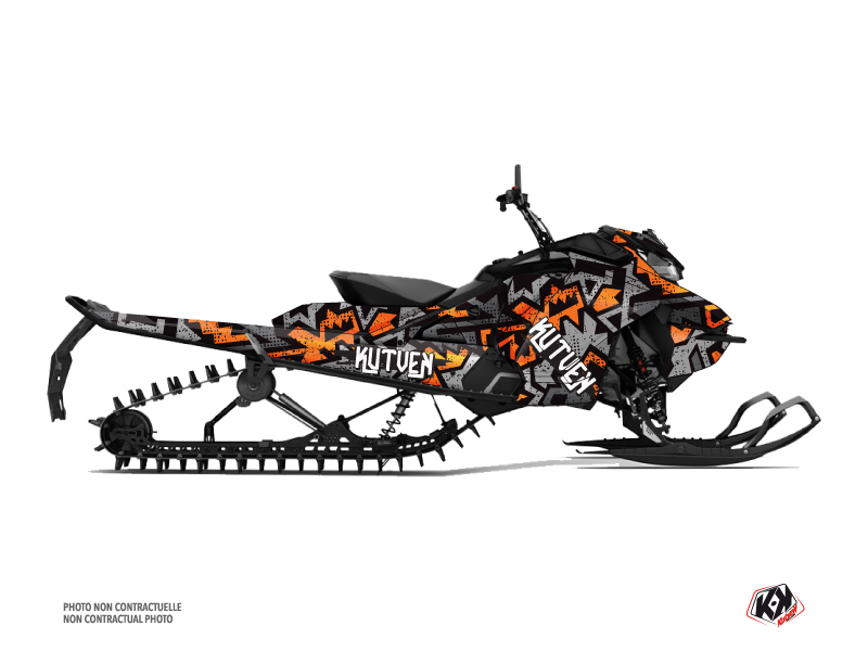 Skidoo Gen 4 Snowmobile Aztek Graphic Kit Grey Orange