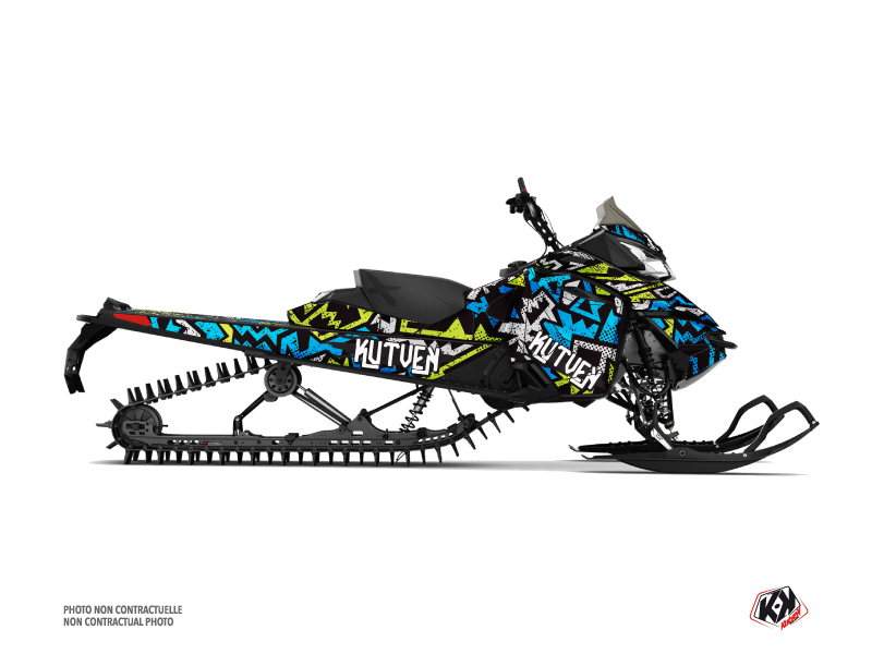 Skidoo REV XM Snowmobile Aztek Graphic Kit Blue Green