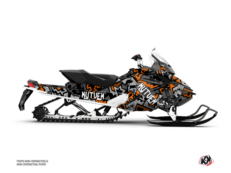 Skidoo REV XP Snowmobile Aztek Graphic Kit Grey Orange