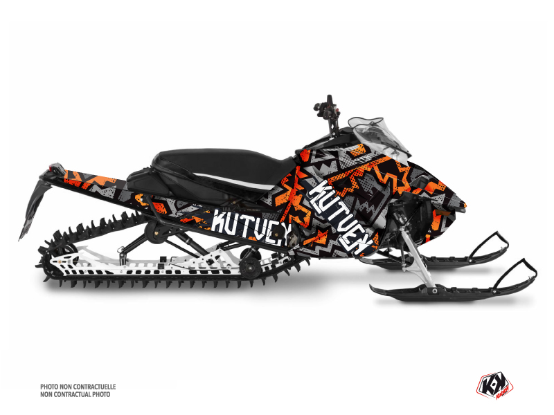 Yamaha Sidewinder Snowmobile Aztek Graphic Kit Grey Orange