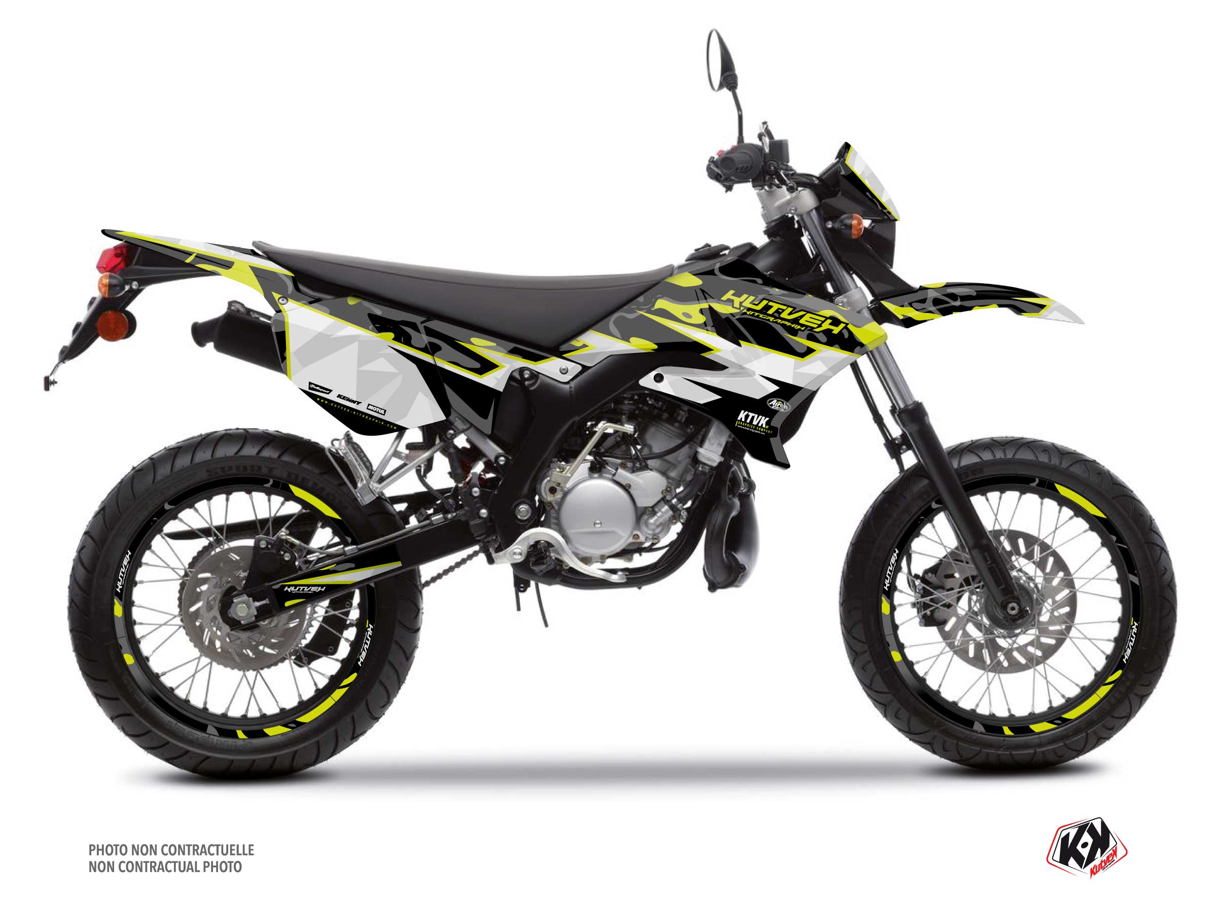 Yamaha DT 50 BARBARIAN Graphic Kit Yellow Neon