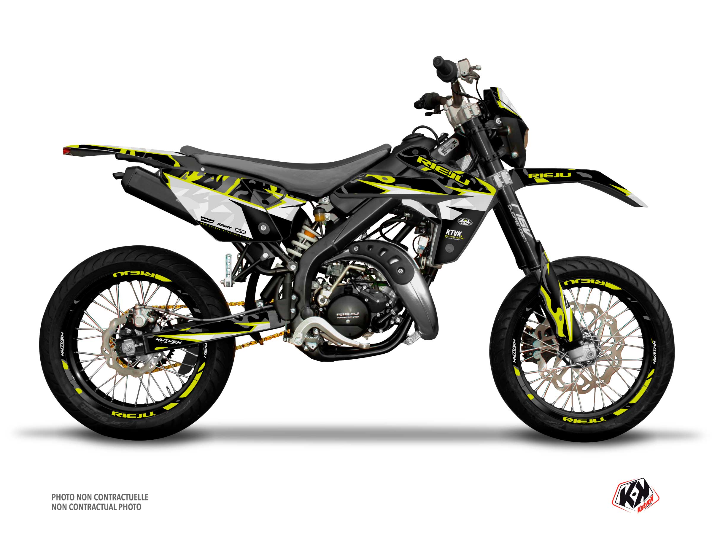  Kit Déco 50cc BARBARIAN Rieju MRT 50 Jaune Neon